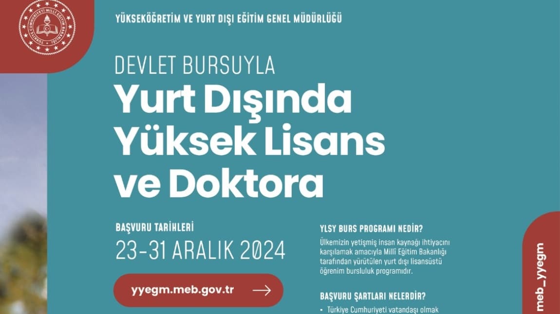 Yurt Dışında Yüksek Lisans ve Doktora Başvurusu 